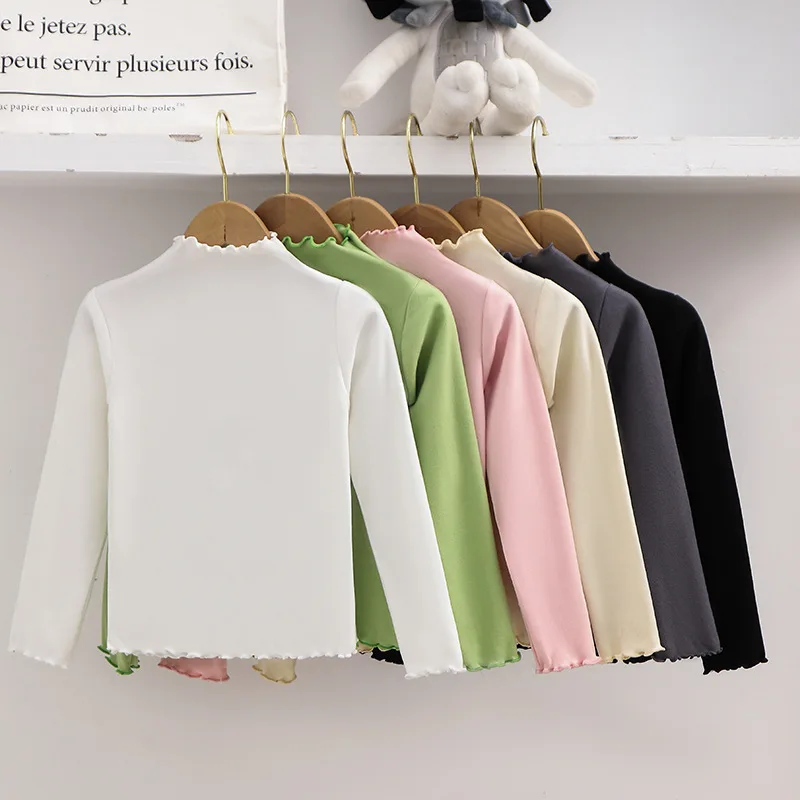 

Girls' Bottoming Shirt Autumn and Winter 2025 New Children's Solid Color Long-sleeved T-shirt
