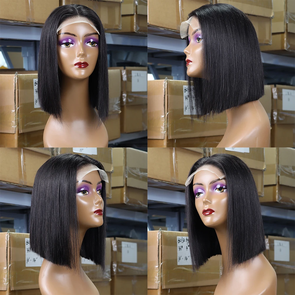 12A Vietnamese Hair Wigs SDD Bone Straight Bob Wigs 10 12 14inch Natural Black 100% Human Hair Wholesale Factory view 6