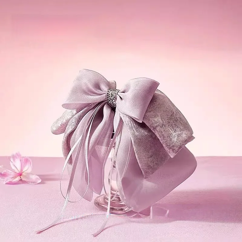 

Luxurious Large Bow Hair Claw Fringed Chiffon Hair clips Zircon Hairclip Elegant Fashion Headwear Hair Accessories for women