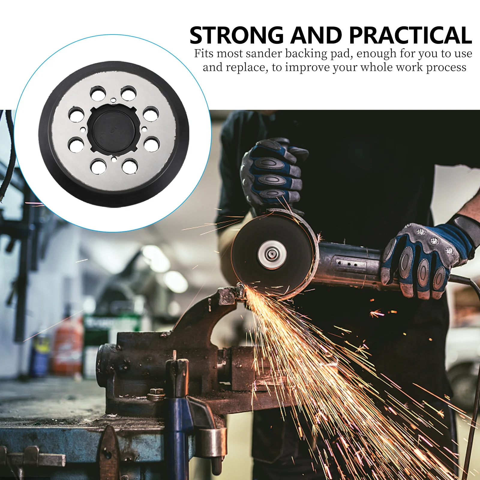 5 بوصة 8 حفرة الرملي دعم لوحة هوك حلقة ساندر الوسادة لجمع الغبار تلميع سلس على الأسطح غير المستوية غرامة