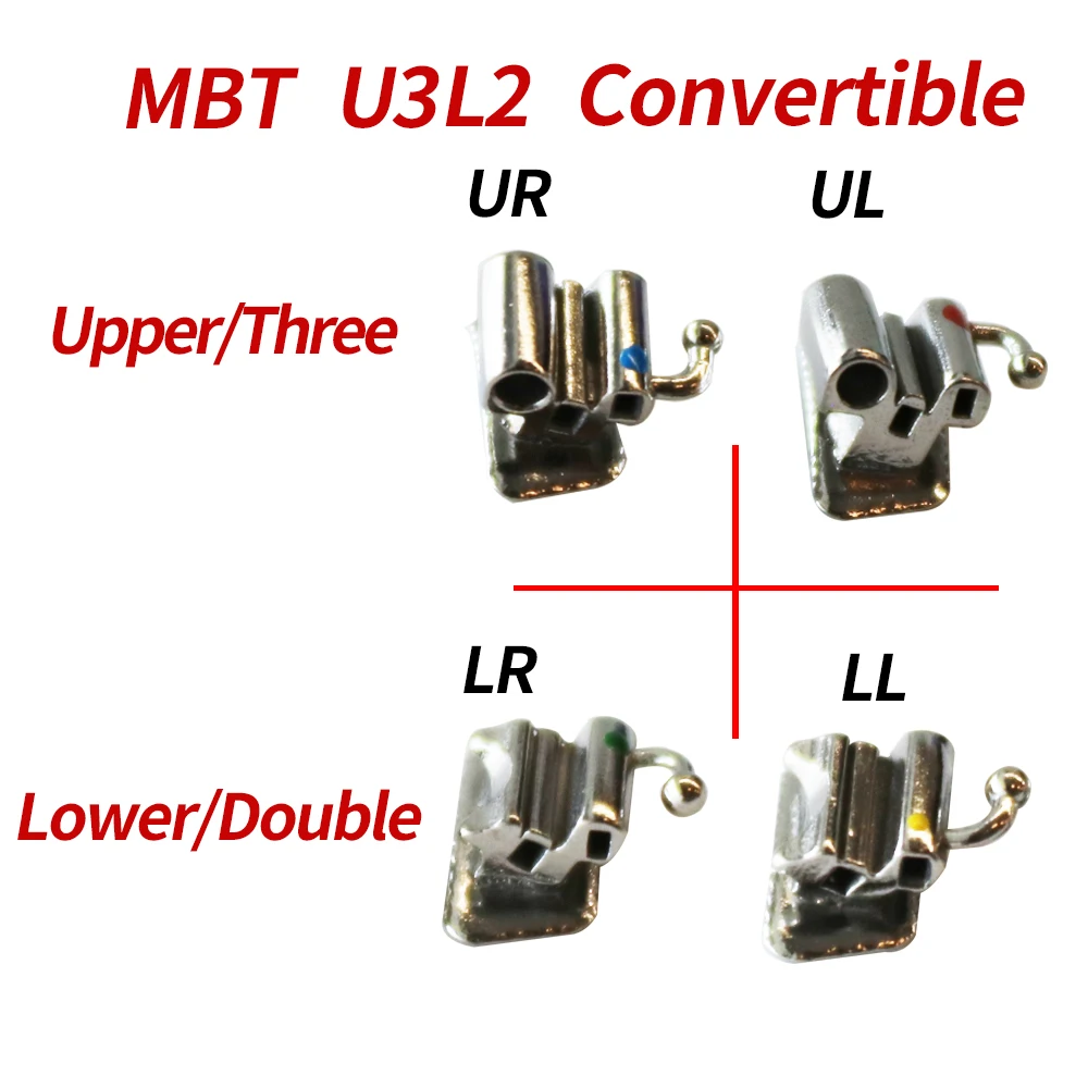 10/20/50 Packs  1St Mesh Base MBT  022 Upper Triple Lower Double Buccal Tube