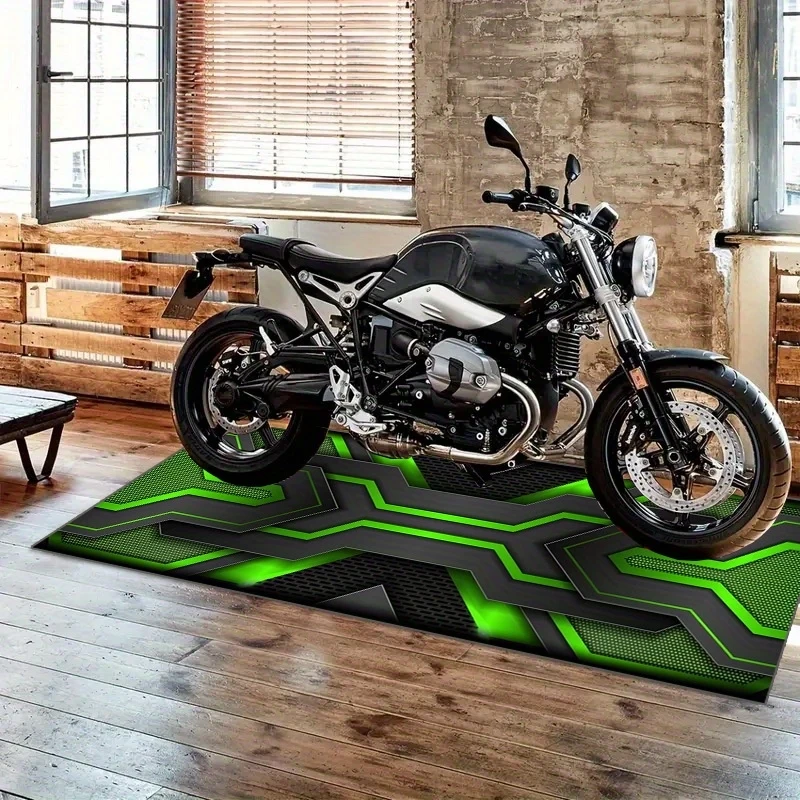 VIKAMA Einfache Motorradmatte, rutschfest, leicht zu reinigen, Garagenteppich, Motorrad-Ausstellungsmatte, für Herrenzimmer, Schlafsaal, Heimdekoration