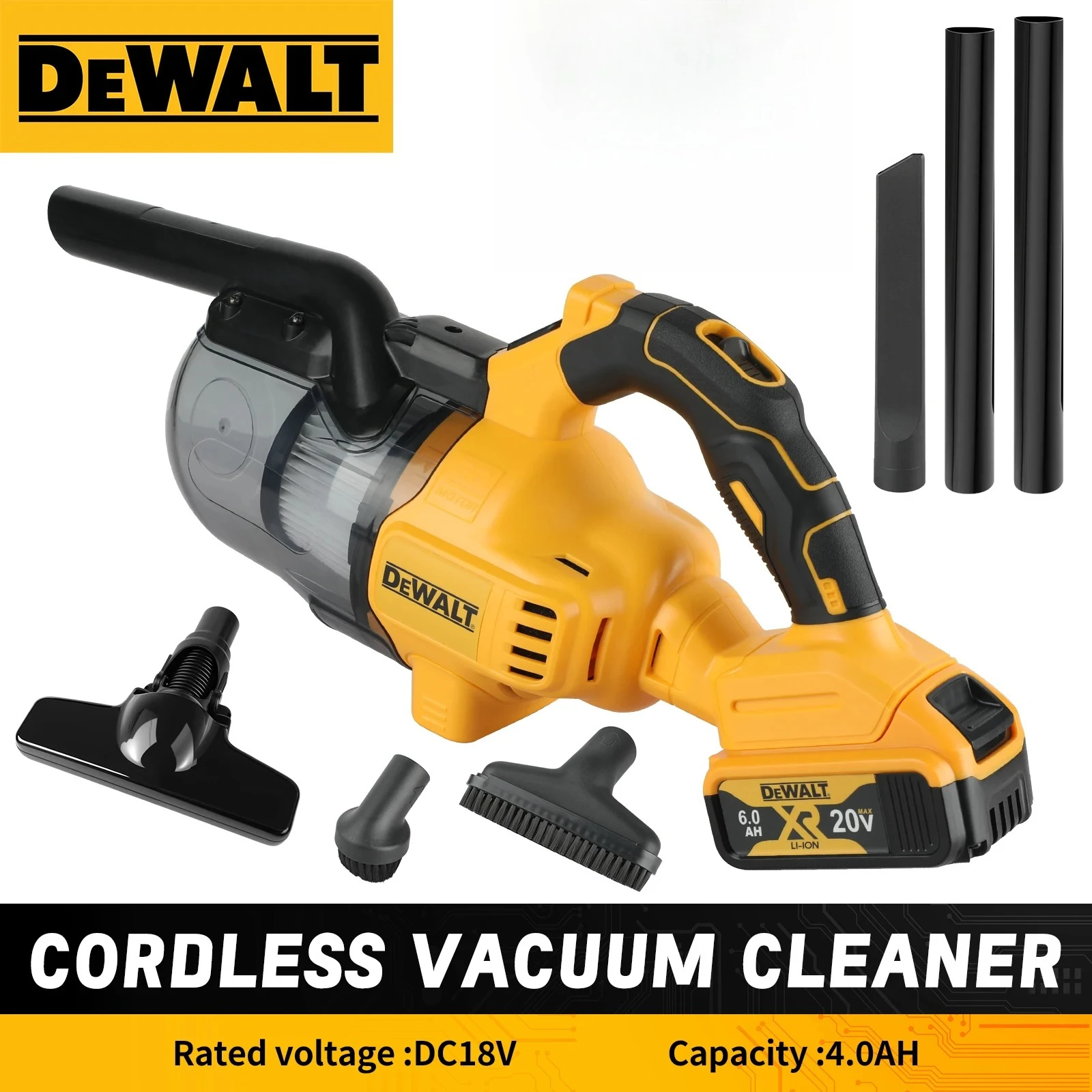 

Беспроводной электрический пылесос Dewalt, бесщеточный, 20В, портативный, для дома, ручной, электрический фен