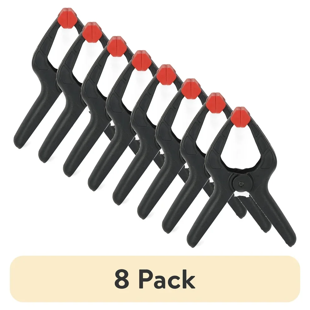 Abrazadera de resorte ligera de 2 pulgadas, paquete de 8 mangos ergonómicos, resina resistente, operación de una sola mano, agarre giratorio, Ideal manualidades DIY