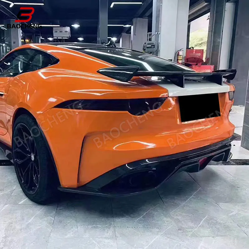 ل جاكوار F-نوع جديد وصول رفع وظيفة قوس ألياف الكربون الخلفي سبويلر الجناح بوديكيت قطع غيار السيارات مصنع المورد سعر جيد #5