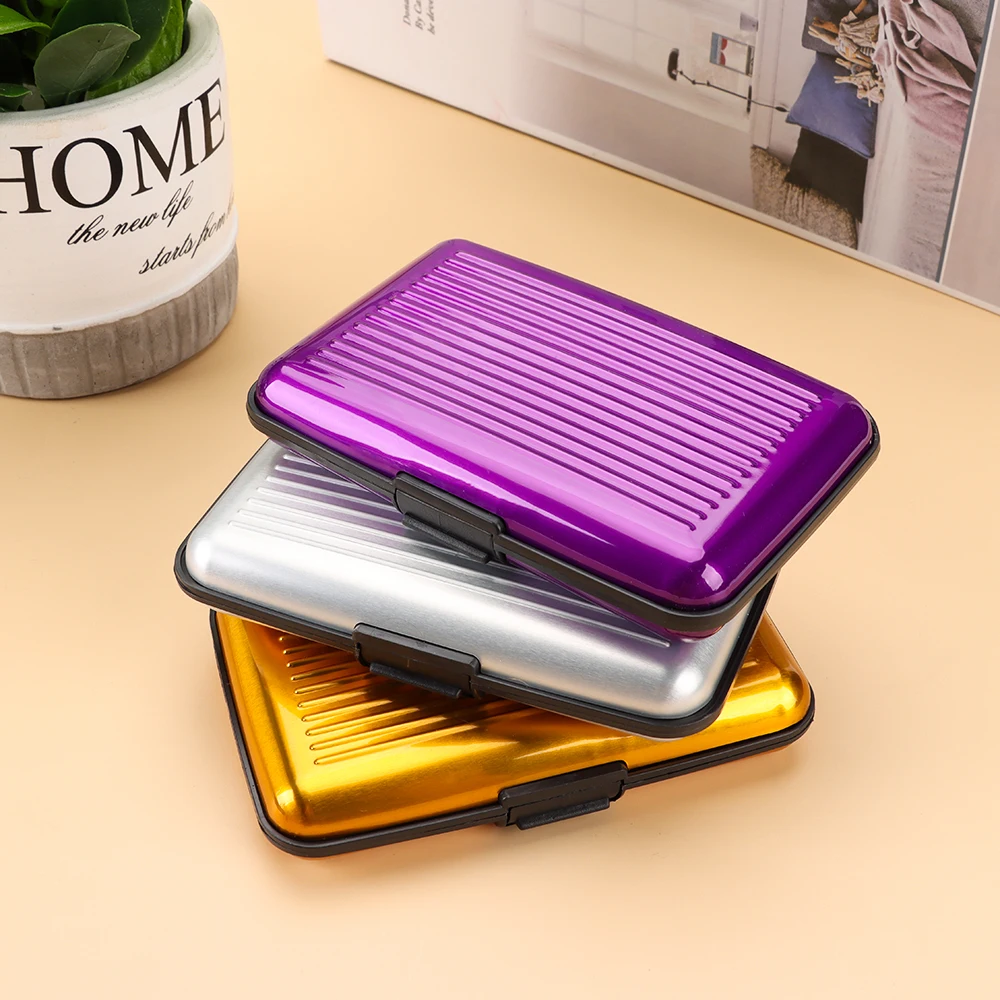 Credit Card Holder Wallet Metal Name Card Holder Waterproof Credit Card Protector for Women Men