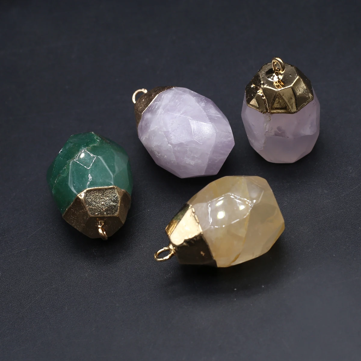 5PCS Wholesale Natural Semiprecious Stone Random Color Cylindrical Pendant Jewelry Making DIY Necklace Earrings Accessories Gift