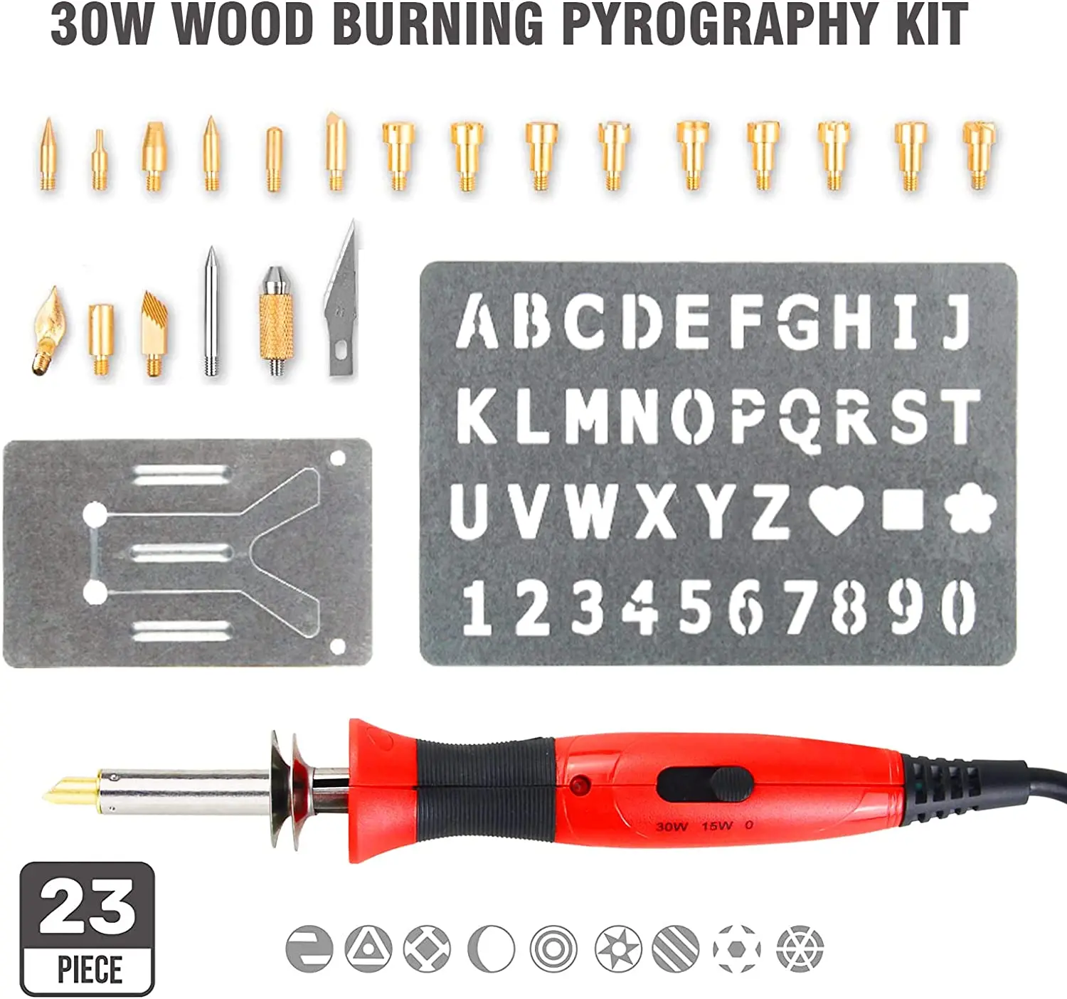 Imagem -05 - Frogbro Madeira Queima Kit Pirografia de Madeira Conjunto de Ferro de Solda Pirografia Caneta Faça Você Mesmo Pirografia Ferramentas com 23 Dicas Acessórios