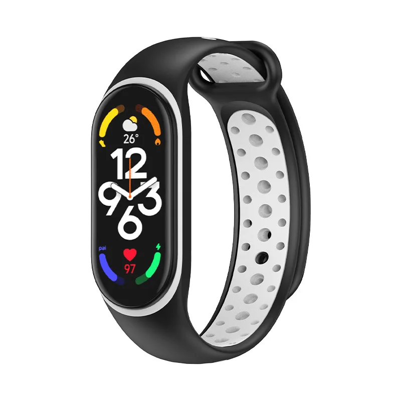 110 Uds correas de reloj para Xiaomi Mi Band 5 6 7 pulsera de silicona correa deportiva de repuesto para Miband 7 6 5 Correa