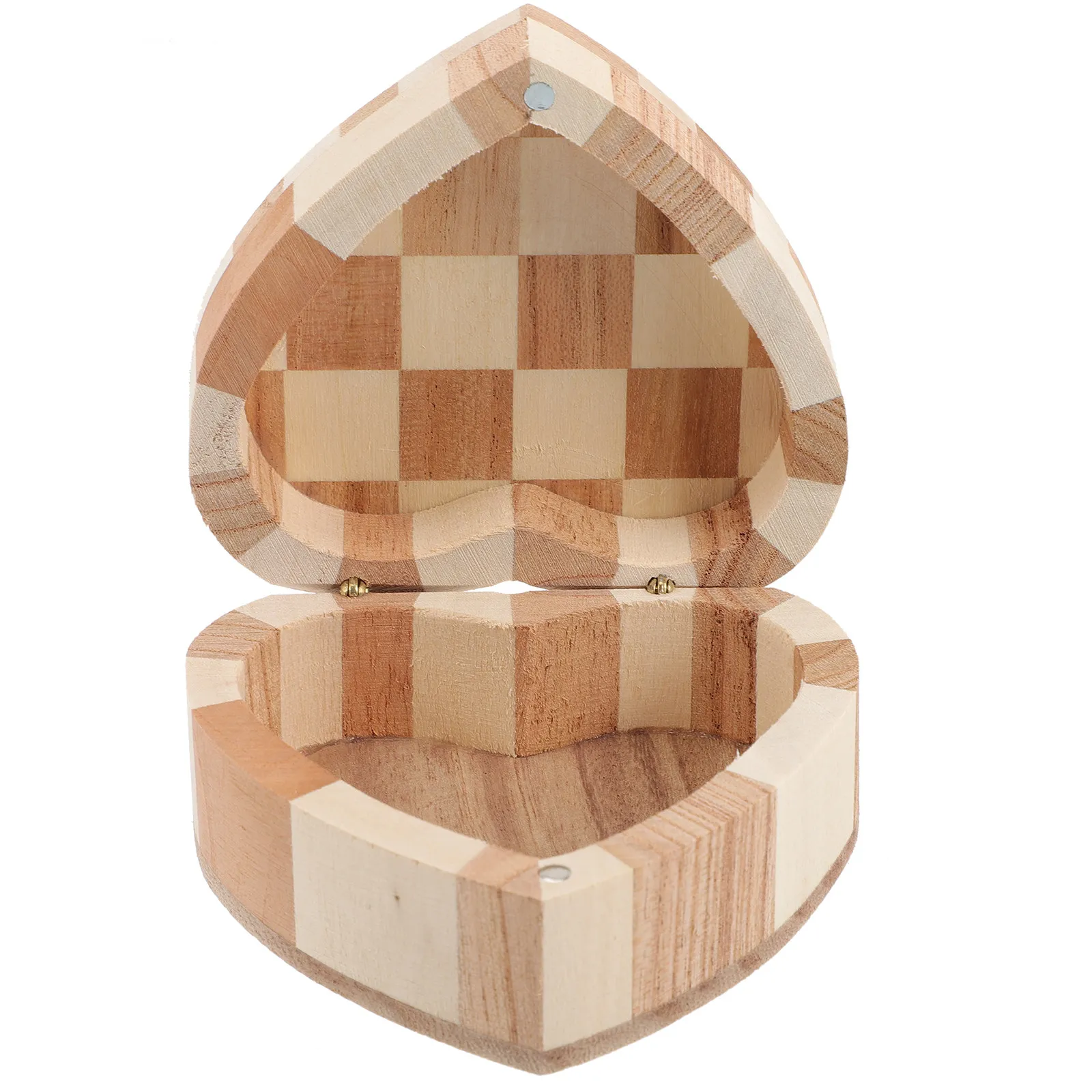Heart Shaped Wood Jewelry Box Small Compact Storage Case for Jewelry Earrings Necklaces Bracelets Multifunctional Organizer