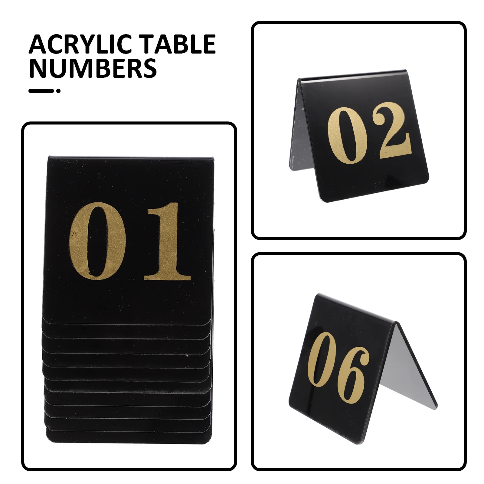 

10Pcs Wedding Acrylic Table Numbers Double Sided Seat Signs for Banquets Restaurant Reception Tables Table Numbers