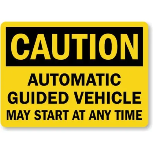 Automatic Vehicle Caution Aluminum Weatherproof Sign p1031-Aluminum