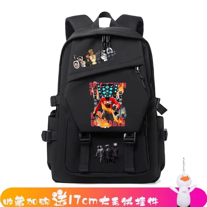 AllBlack, Toilet Skibidi, Mochilas escolares para estudiantes, niños y adolescentes, Mochilas de anime de gran capacidad para niñas y niños, regalo