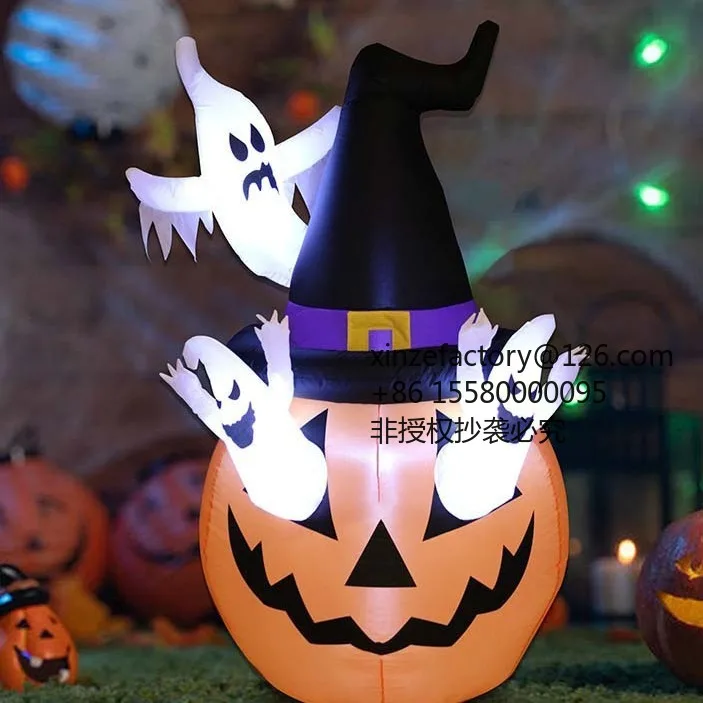 Factory Direct 2026 Top RatedHot-selling cross-border Amazon e-commerce 1.5m Halloween courtyard LED luminous inflatable pumpkin