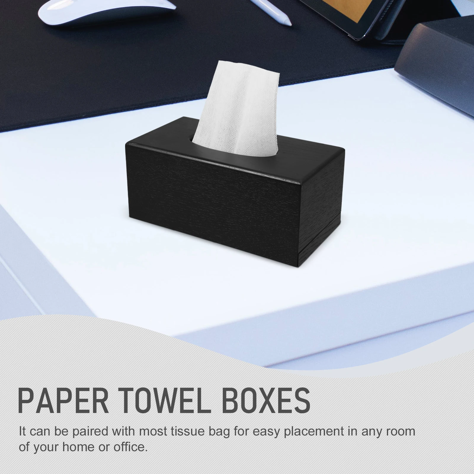 

Wooden Tissue Cover Retro Rectangle Paper Holder 23x12x10cm Desktop Tissue Decor Brown Home Hotel Office Decor