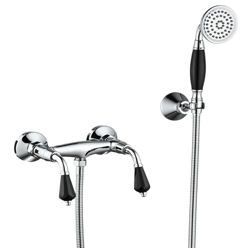 

Simple shower shower, bathtub shower, double faucet, simple shower, hotel, European antique