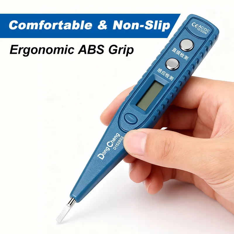 متعددة الوظائف كهربائي اختبار مفك التيار المتناوب/تيار مستمر التعريفي اقلام الفحص جهاز قياس الجهد الكهربائي 12-220 فولت LCD شاشة عرض ديجيتال #5