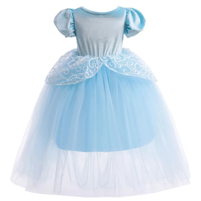 

❤2026✚Girl Cinderella Dress for Kid Girl Halloween Princess Cosplay Velvet Ball Gowns Clothing Mesh TUTU Floral Costume 2-10T◀