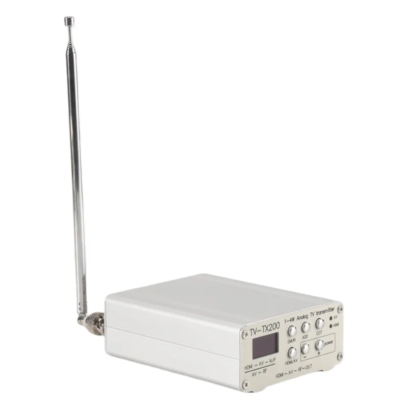 B92B-TV-TX200 VHF/UHF Analog TV Transmitter Support HD/AV Input Analog Signal Transmitter With Telescopic Antenna EU Plug