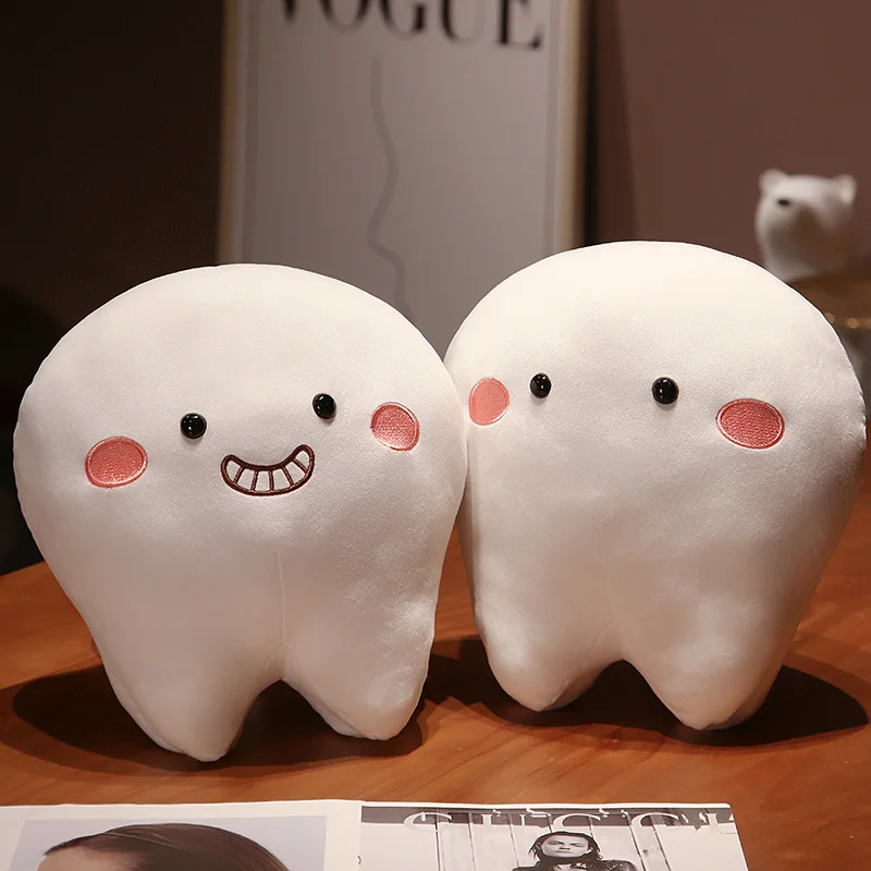 25/35CM Kawaii Simulate Teeth Plush Toy Interesting Plush Pillow Stuffed Soft Doll Cushion Funny Gift for Kids Girls Birthday