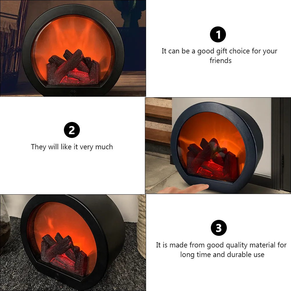 

Simulated Fireplace Touch Sensor Lamp with Realistic Flame Effect for Bedroom Living Room Decorative Lighting Night Light