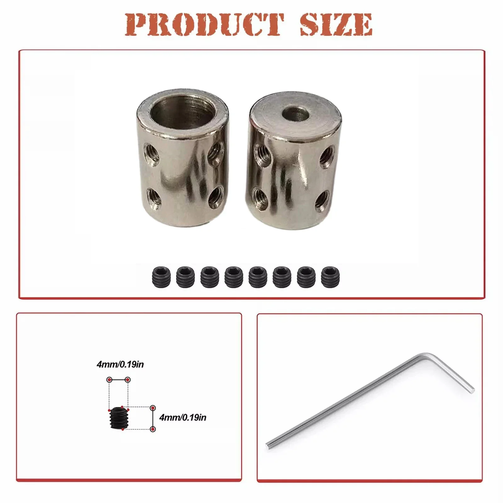 円筒形カップリングモーターシャフト、直径変換コネクタ、剛性カップリング、diyモデル、3mm、4mm、5mm、6mm、0.35mm、7mm、8mm、10mm、12mm, 1個