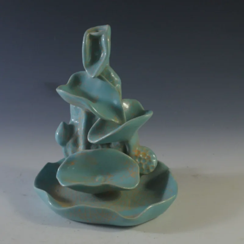 Vintage Ru Kiln Sky-blue Glazed Incense Burner - Traditional Chinese Ceramic Artwork, Tea Table tea ceremony Decor & Collectible
