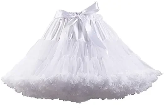 

Women's Elastic Waist Chiffon Petticoat Puffy Tutu Tulle Skirt Princess Ballet Dance Pettiskirts Underskirt