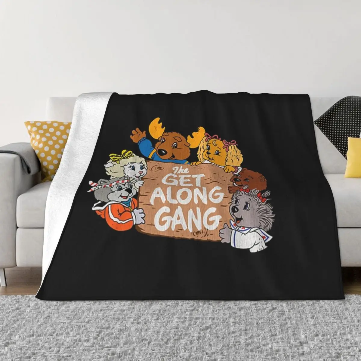 

Vintage Get Along Gang Throw Blanket Bed Giant Sofa Blankets