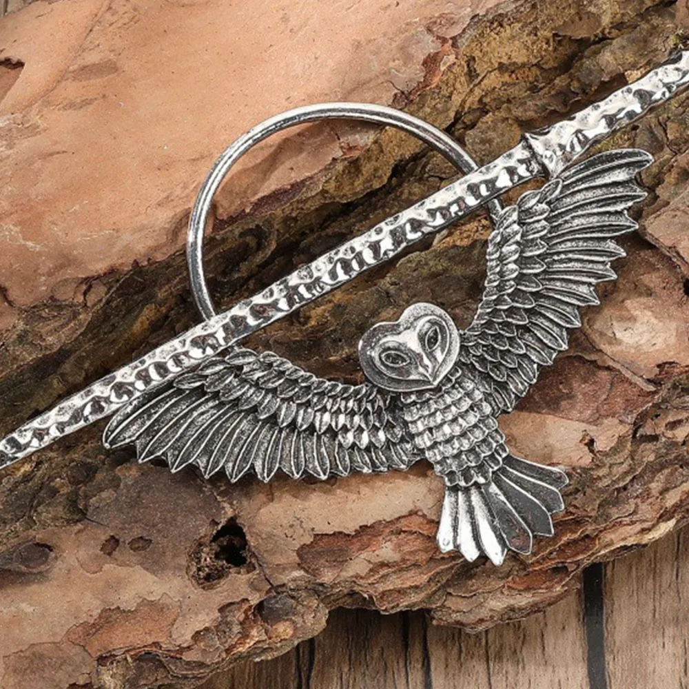 Нишевый дизайн, ретро, готическая сова, женская заколка для волос, скандинавский викинг, персонализированная вечеринка, музыкальный фестиваль, модные аксессуары для волос из сплава