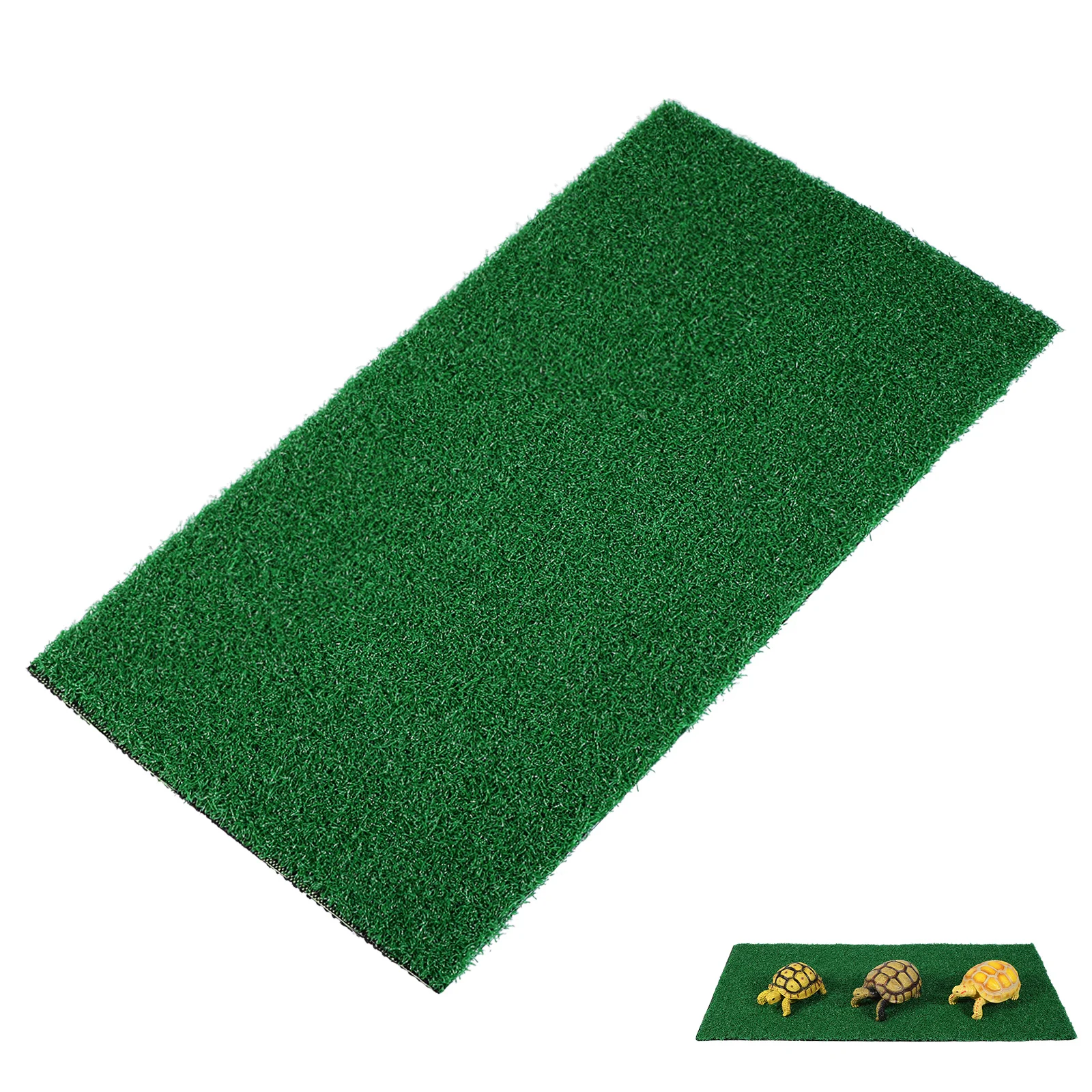 

Reptile Fogger Resting Terrace with Fake Turf Basking Platform for Turtles Simulation Grass Climbing Ramp Pet Habitat Decor