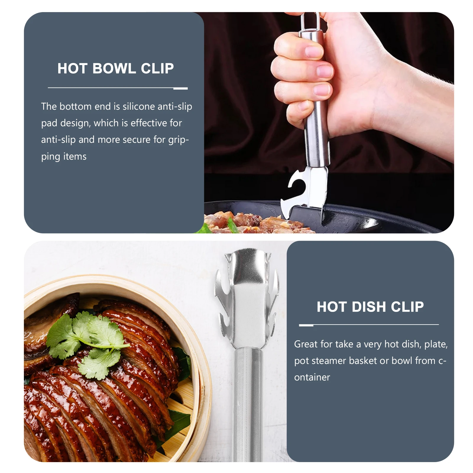 

6 Pcs Hot Dish Gripper Bowl Holder Stainless Steel Anti-scald Clip Heat Insulation