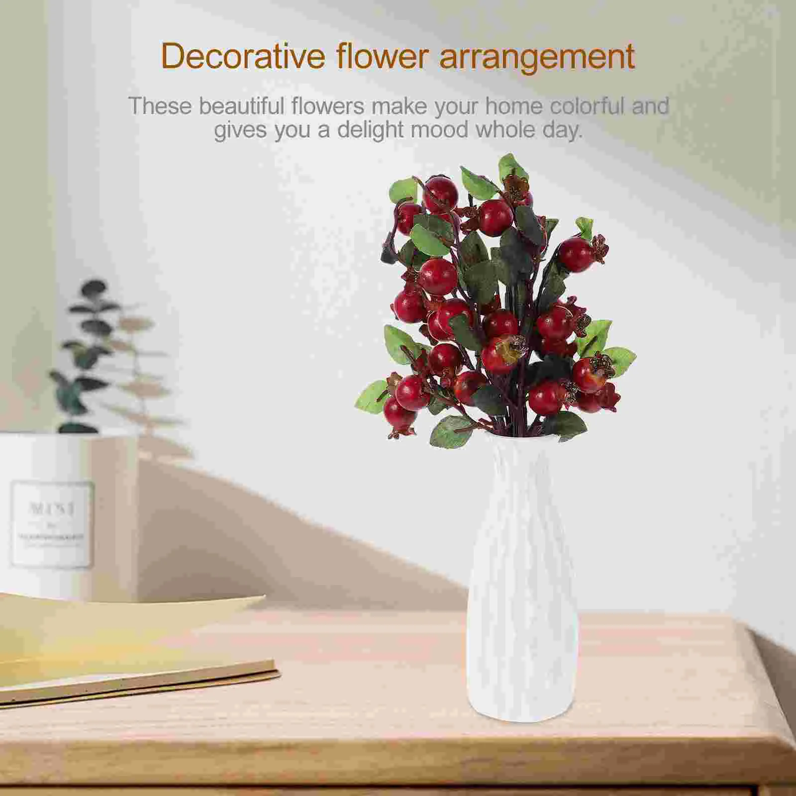 Fruit Peonies Floral Berries Flower Artificial Plants Accessories Rosehip Simulation Pomegranate Flowers