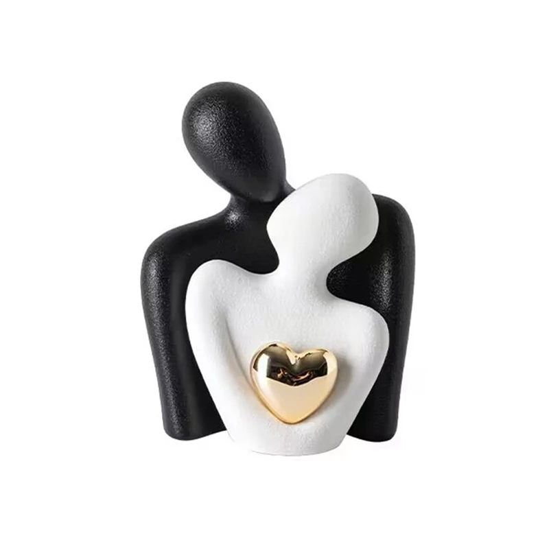 רהיטי סייבר בצורת לב אבסטרקטיים עם דמויות פשוטות לקישוט ארון יין, מסדרון וזוגות