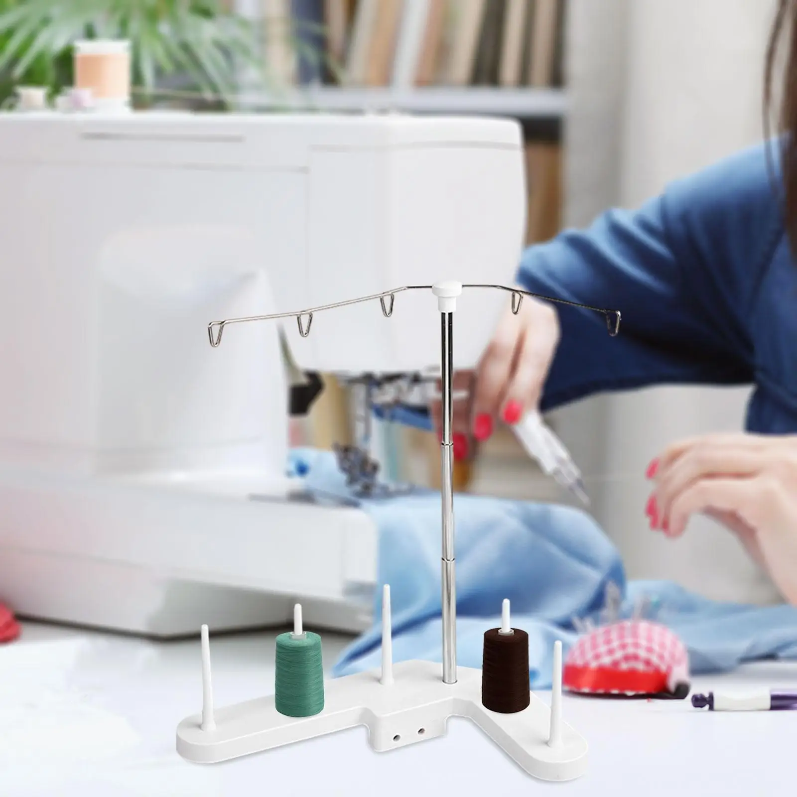 

Thread Spool Holder 5 Spool Holder Stable Practical Home for Embroidery Household Overcoat Machine Sewing Machine Attachments