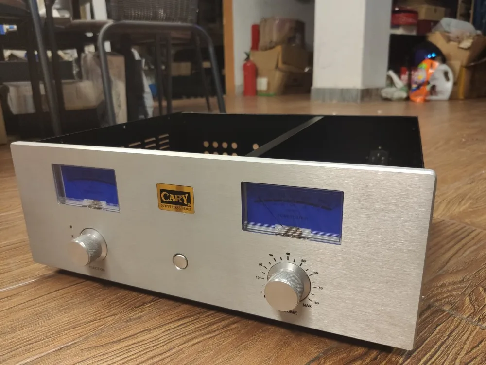 Корпус усилителя мощности HIFi с головкой УФ-измерителя уровня, корпус «сделай сам» на передней этапе, размер: L430 * W350 * H150 MM