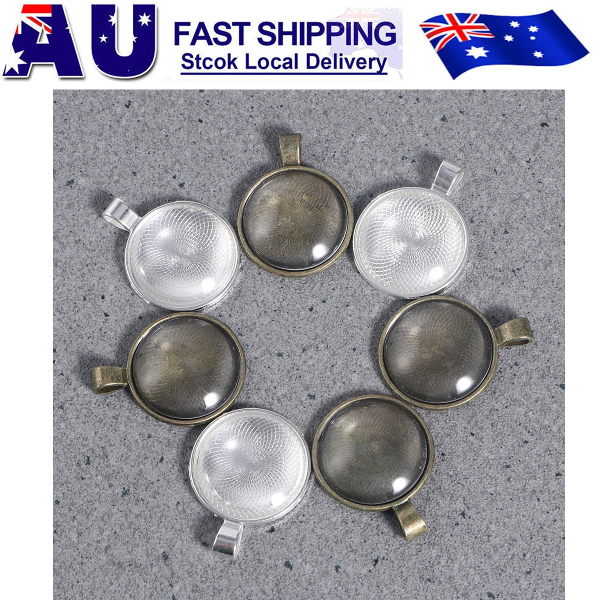 

48 pcs Jewelry Pendant Trays Pendant Tray Bronze Necklace Round Bezel Cabochons Vintage Durable Craft Accessories