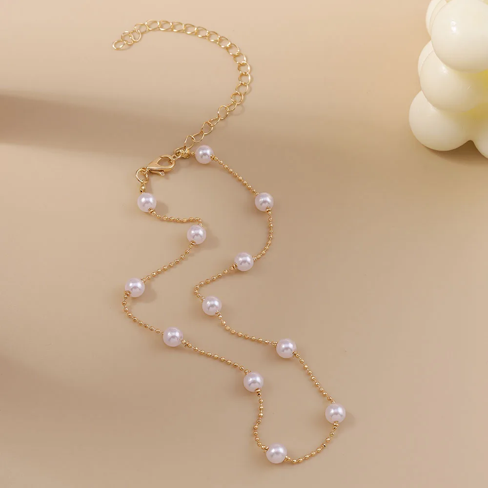 Aihua Neue Damen Kpop Einfache Perlen Halsband Halskette Gold Farbe frauen Hals Kette Hochzeit Schmuck Auf Den Hals Kragen geschenke – Detail 11