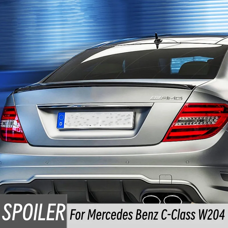 Dla 2007-2014 Mercedes Benz C-Class W204 C180 C250 C300 C63 AMG Tylna pokrywa bagażnika Spoiler Wings Tuning Akcesoria