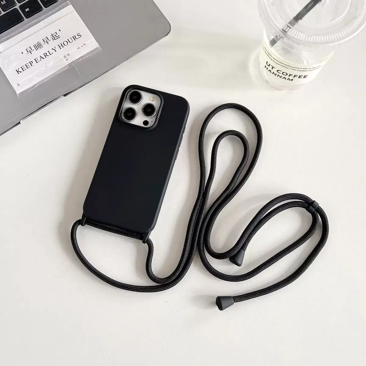 สร้อยคอCrossbodyสายคล้องคอซิลิโคนเคสโทรศัพท์สําหรับIphone 16 15 13 12 Pro Max 11 Pro X XR XS Max 6S 7 8 15 Plus