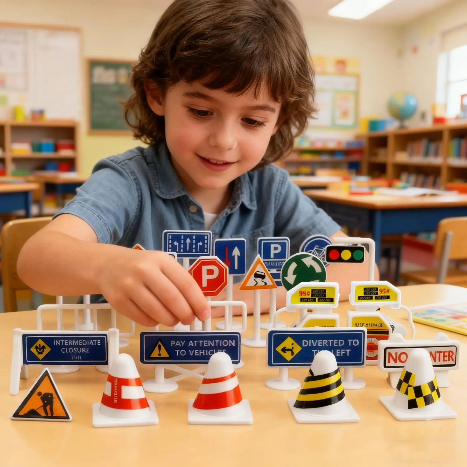信号機のおもちゃ ポータブル 28 ピース 教育学習ゲーム 道路標識のおもちゃ ホリデーパーティー ホームリビングルーム ハロウィン用
