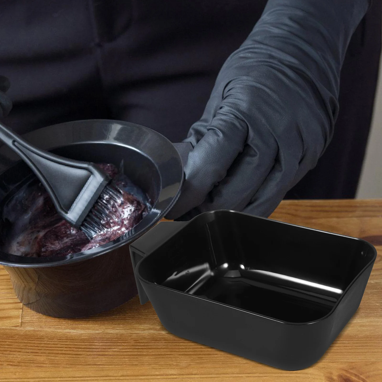 وعاء صبغ الشعر البلاستيكي باللون الأسود سهل التثبيت أداة خلط التلوين للاستخدام المنزلي في الصالون وعاء صبغ الشعر الاحترافي القابل للغسل وإعادة الاستخدام #5