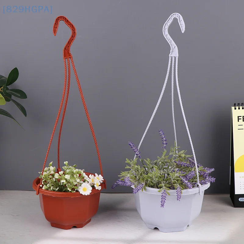 

Plastic Hanging Planter Flower Plant Chain Basket Planter Holder Succulent Plant Flower Pots Flowers Container Home Garden Decor