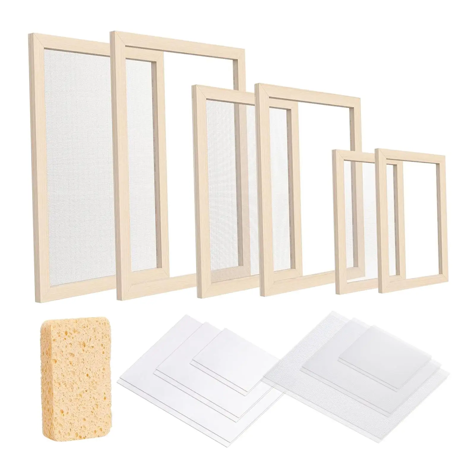 

Complete Paper Making Frame Kit for Handmade Textured Papers Crafting Tools and Accessories A4 A5 A6 DIY
