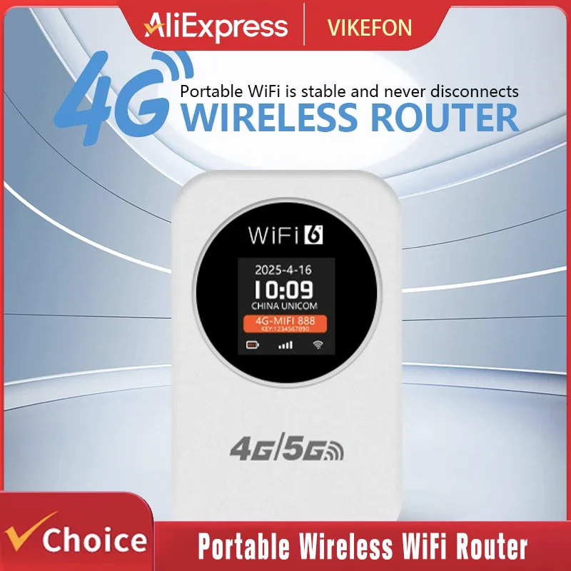 4G LTE Router Portable Wireless WiFi Router Modem 3000mAh 150Mbps Mobile Hotspot Broadband Wide Coverage with SIM Card Slot