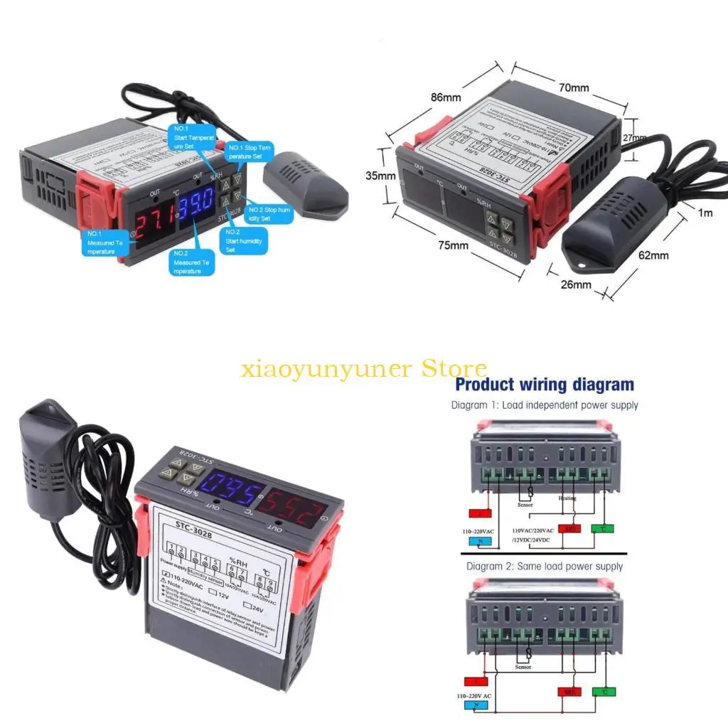 

P9JB Digital Thermostat STC-3028 для инкубаторного гигрометрового термометра контроллер Терморегулятор Охлаждение Охлаждение