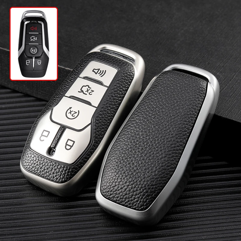 Leder TPU Auto Schlüssel Abdeckung Fall Schutz Keychain Für Ford Fusion Mondeo Mustang F-150 Explorer Rand 2015 2016 2017 2018 2019