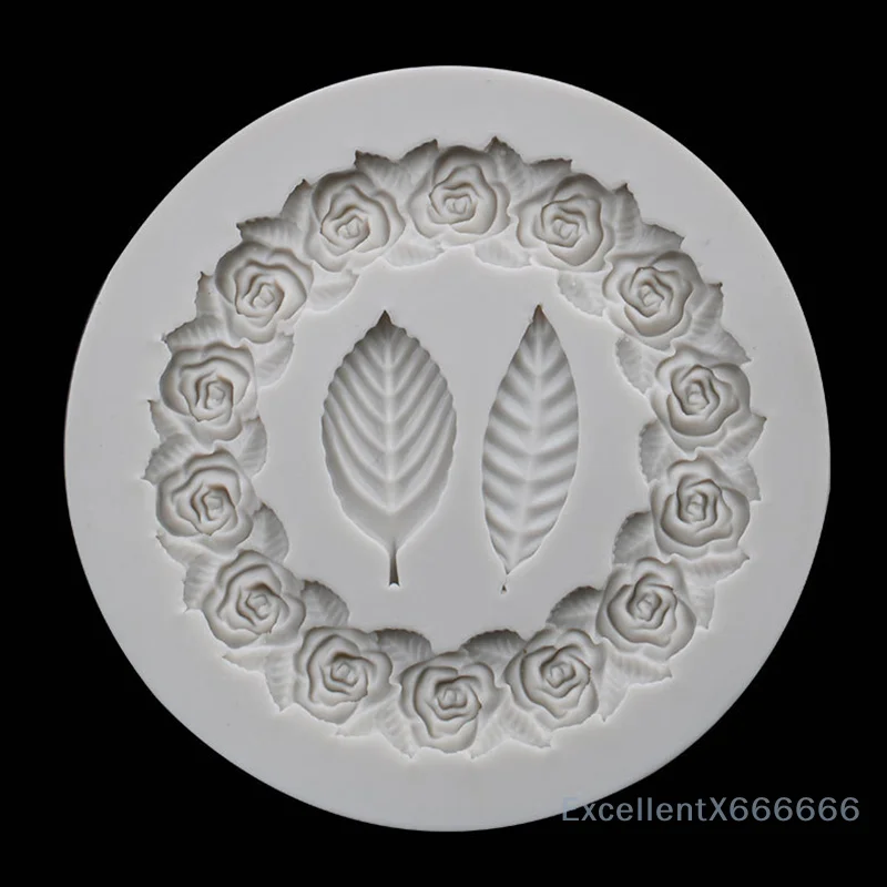 

Rosette Leaves Silicone Mold Resin Cake Diy Chocolate Picture Frame Sugar Baking Moulds Molding Decoration Tools