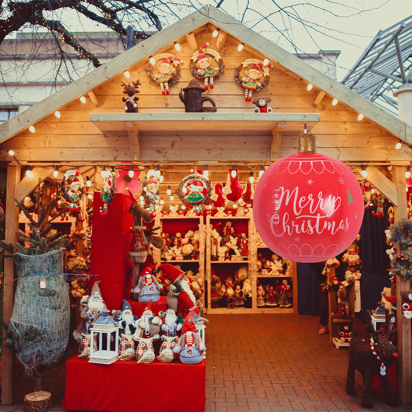 

Large Inflatable Christmas Ball Outdoor Decor Easy Inflate Xmas Yard Ornament Holiday Inflatables Christmas Outdoor Decorations