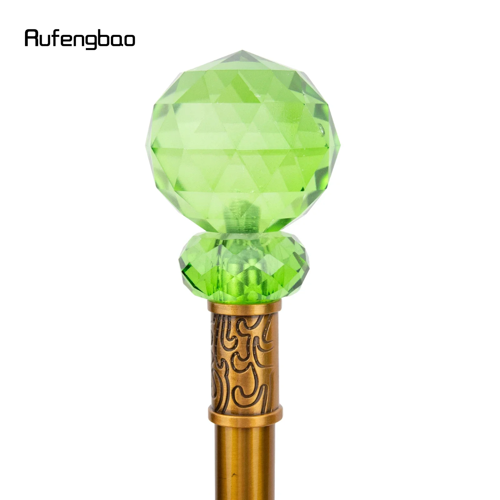 Green Glass Ball Walking Cane Fashion Decorative Luxury Stick Decorative Cane Elegant Fashion Cosplay Alloy Crosier Stick 92cm